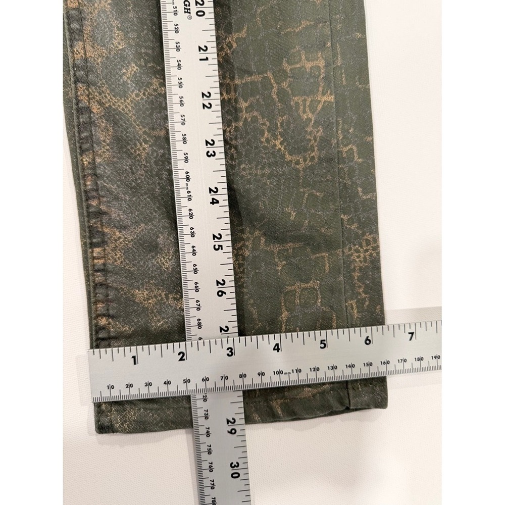 Ethly Jeans Women's Size 2 Olive‎ Green Gold Embellished Pockets Straight Leg - Picture 12 of 12